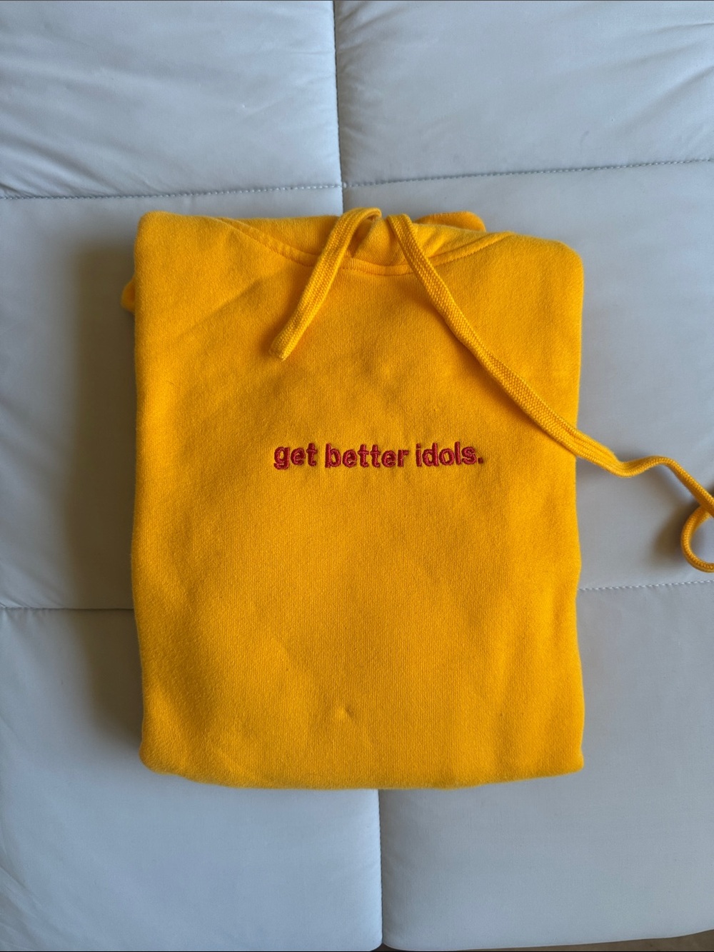 Aeropostale Yellow Hoodie with Red Embroidered Text